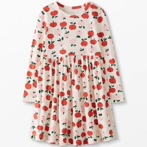 HANNA ANDERSSON Apple of My Eye Ribbed Apple Long Sleeve Dress Size 3T